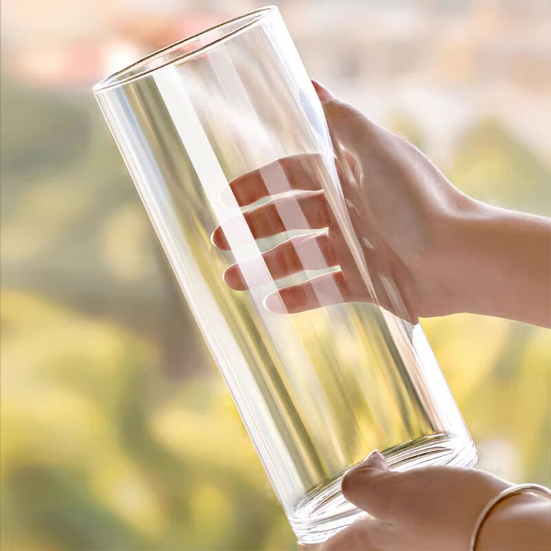 Shengshi Taibao vase water cultivation vase water culture rich bamboo living room vase ornaments transparent straight style anti-fall 10*20cm