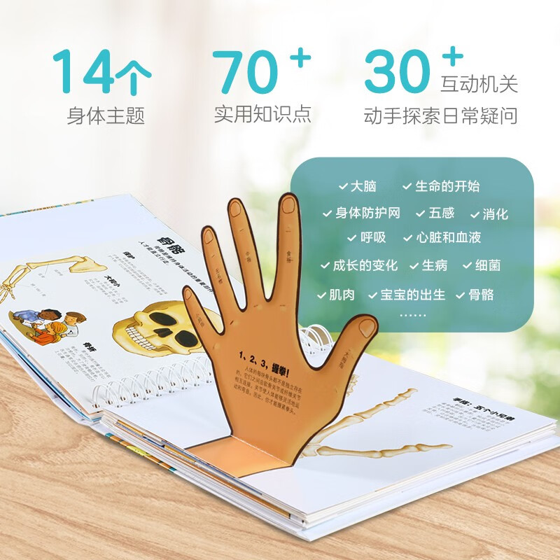 Our body commemorative edition gift box (a classic for children's physiological enlightenment) 3-6 year old children's popular science pop-up book, money-saving card