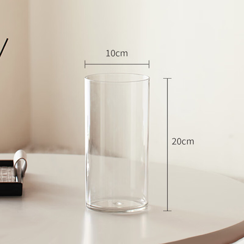 Shengshi Taibao vase water cultivation vase water culture rich bamboo living room vase ornaments transparent straight style anti-fall 10*20cm