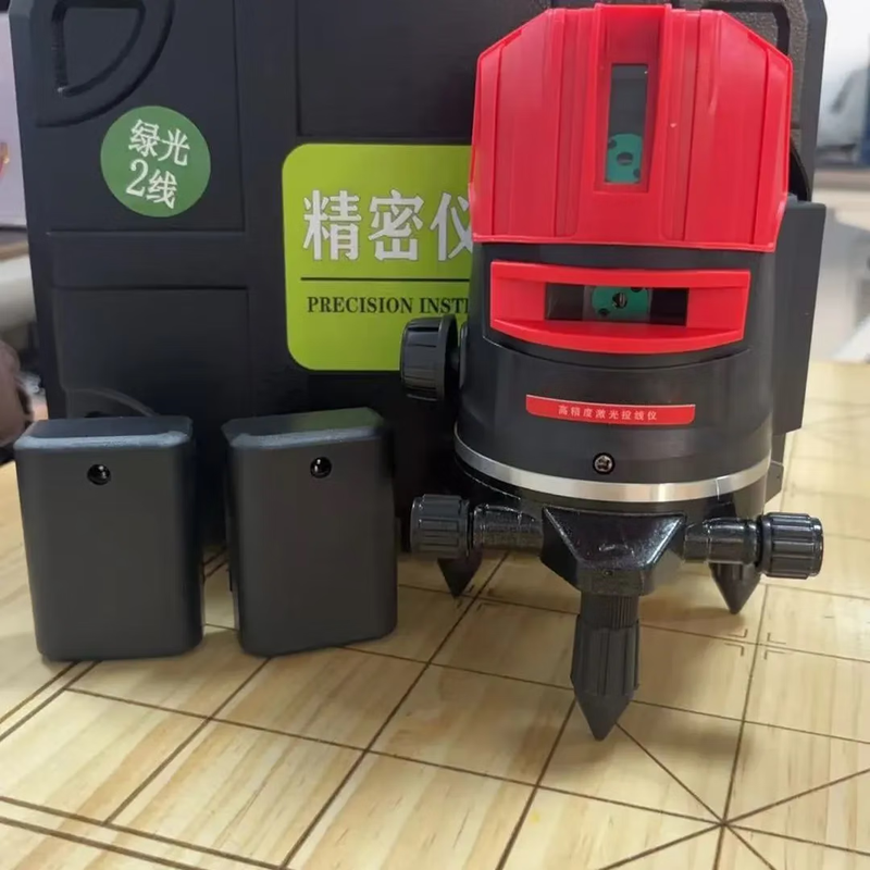 Infrared level meter green light laser outdoor 3 lines 5 lines strong light outdoor high precision automatic leveling water level meter green light 2 lines + dual lithium battery