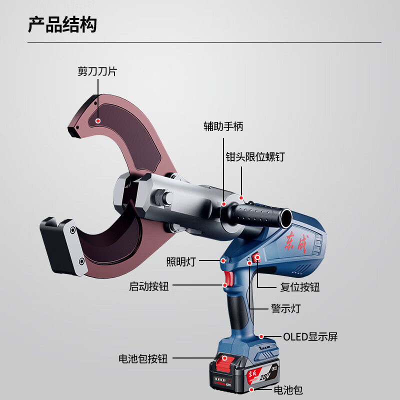 Dongcheng electric hydraulic pliers scissors hydraulic cable cutter rechargeable wire cutter cable special cable cutter cable cutter DCYJ120 dual electric 4.0 hydraulic cable cutter