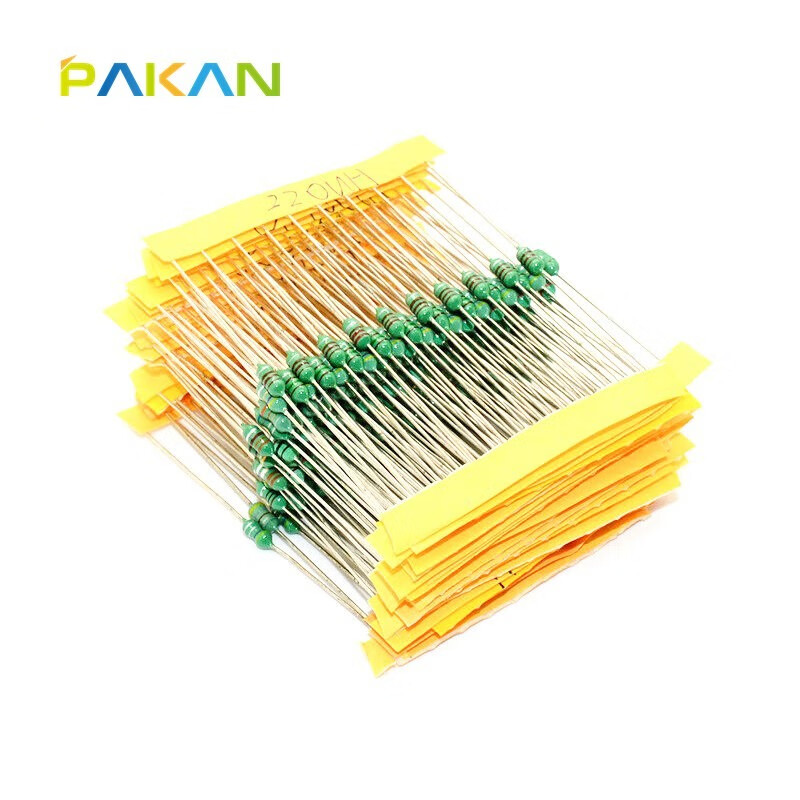 PAKAN 0307 color code inductor color ring inductor pack 1UH/10/100uh 12 kinds of inductance values 10 pieces each, 120 pieces in total