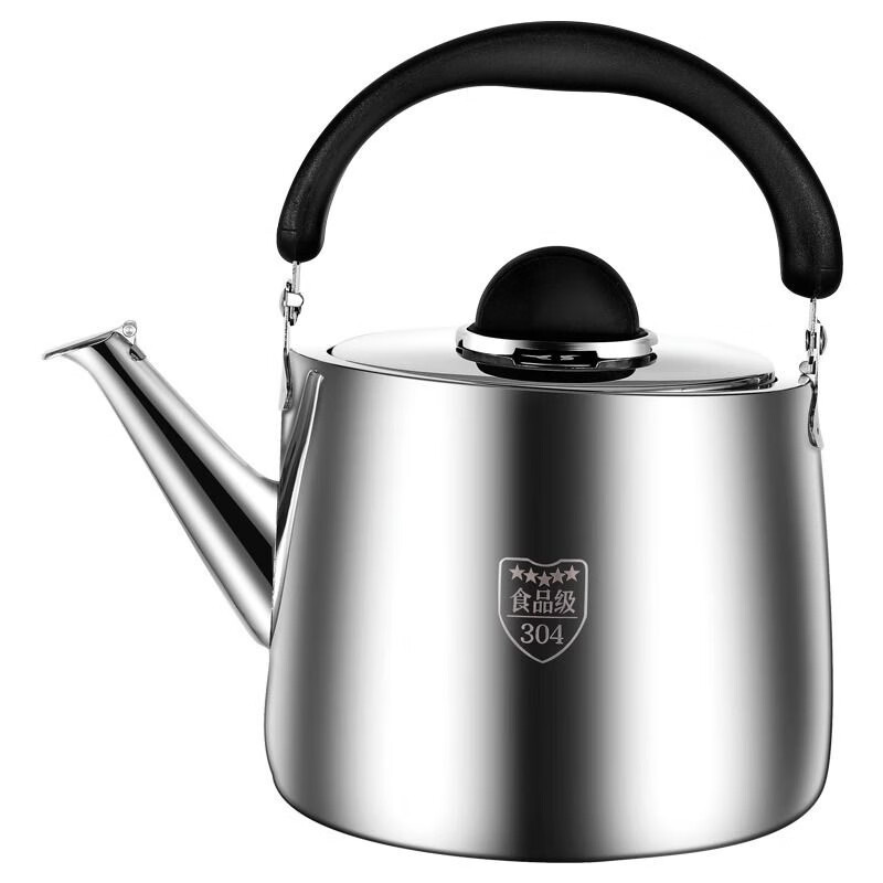 Runhuanian stainless steel whistle large-caliber kettle gas household hot water kettle open flame kettle gas induction cooker 5L huge thickness (sufficient for 8 pounds of water) large-caliber kettle