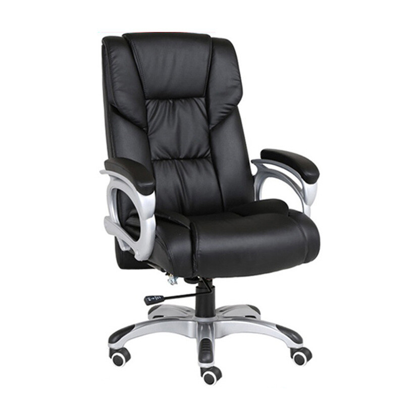 Xingman Boss Chair Minimalist Genuine Leather Boss Chair Executive Chair Fashionable Office Chair Light Luxury President Swivel Chair Computer Chair Business Boss Chair (Black Leather) Nylon Feet