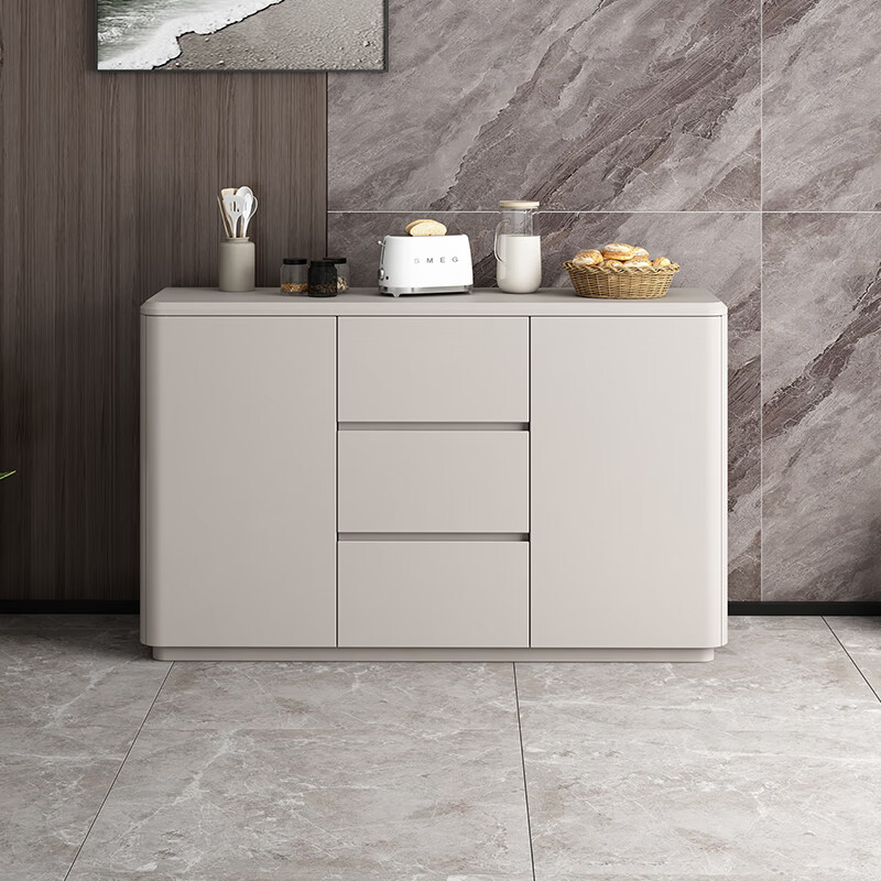 Huanghai Furniture Light Luxury Sideboard Kitchen Sideboard Multifunctional Storage Cupboard Living Room Tea Cabinet Wine Cabinet Large Capacity Storage Cabinet Light Luxury Sideboard - Two Doors and Three Drawers 121*40*90CM