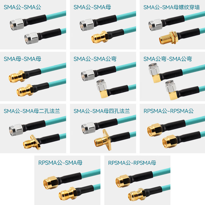 XINQY Xinqiyuan SMA connector RF coaxial cable Super flexible low loss RF cable DC-8/12G Test interconnection silver-plated flexible coaxial cable SMA male-SMA female through the wall 5m