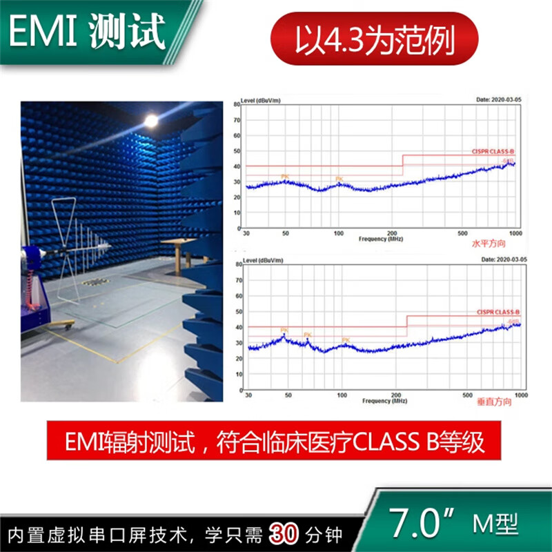 Kaiyuanda 800*480 6P interface M series with shell medical grade serial port screen display LCD screen 485 capacitor
