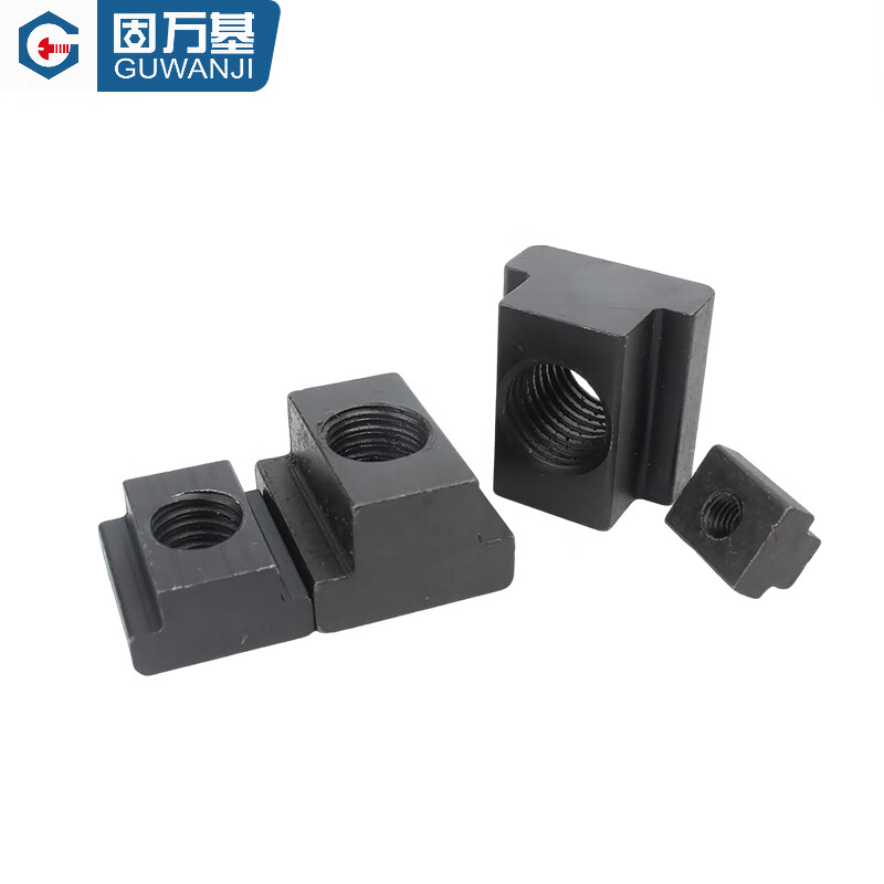Guwanji 8.8/10.9 grade T-type nut quenched and hardened trapezoidal groove mold slider T-block machine tool pressure plate nut enlarged M24 (top width 27, bottom width 45, total height 45) 1 piece