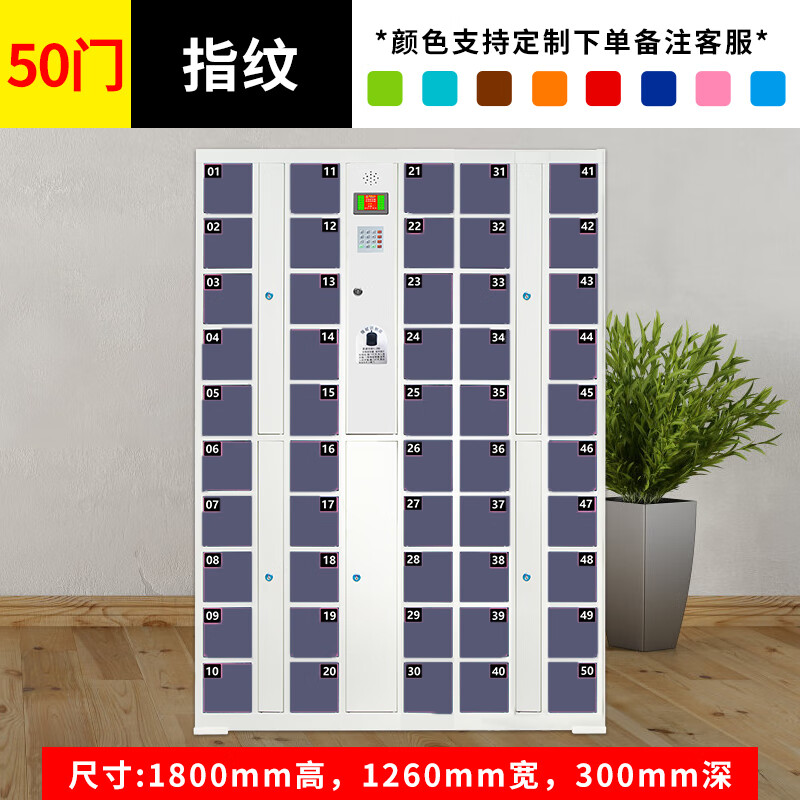 Supermarket Electronic Bag Storage Cabinet Smart Locker Mobile Phone Locker Barcode Fingerprint Scan Code Face Recognition WeChat Cabinet 12 Doors Fingerprint Model