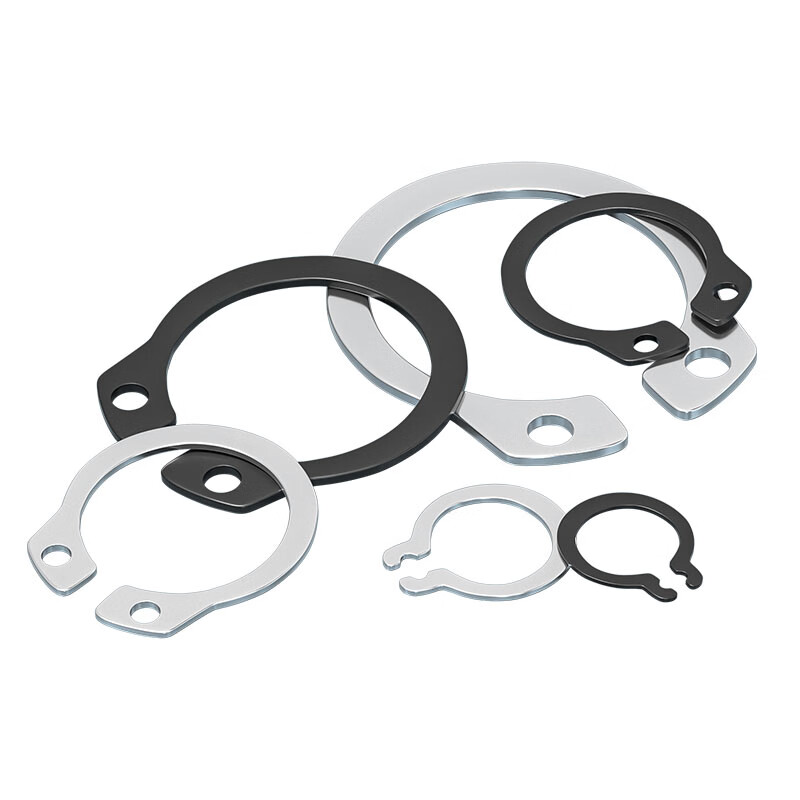 Fengji 304 stainless steel/65MN manganese shaft card external shaft retaining ring circlip spring elastic buckle C-type circlip GB894 M26 20 pcs 65 manganese black