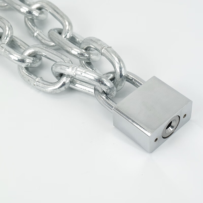 Bingyu anti-theft chain, shear-proof galvanized thickened and extended car chain, bicycle lock, iron chain, door lock, electroplated lock M8 length 1 meter + 40mm electroplated lock BH-650