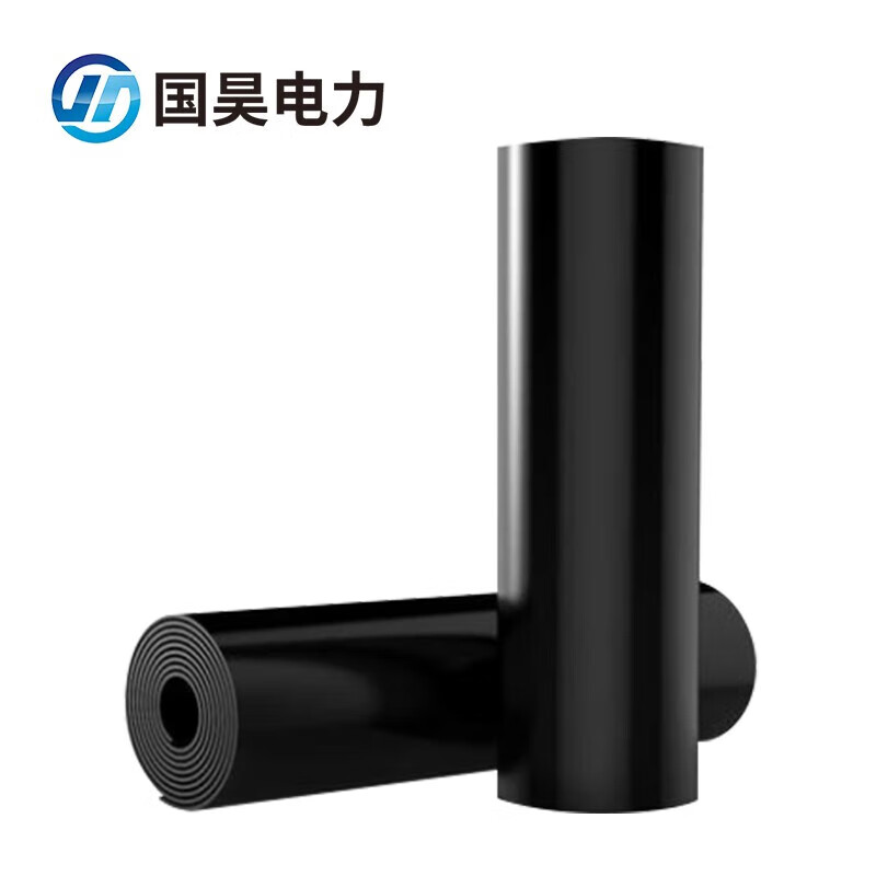 Guohao Electric Power High Voltage Insulating Mat 25kv Insulating Rubber Mat Floor Mat Black Industrial Power Distribution Room Rubber Sheet 1m*5m*8mm Thick/Roll Rubber 25KV 5 Days