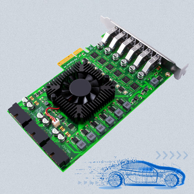 Pcie to usb3.2/3.1/3.0 expansion card 12 ports independent 6-channel usb adapter card pciex4x16 8 ports (rear 4 ports + 19Px2)