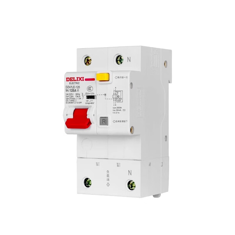 Delixi air switch with leakage protector DZ47LE-125 1P+N 100A 125A 80A 80A 1P+N