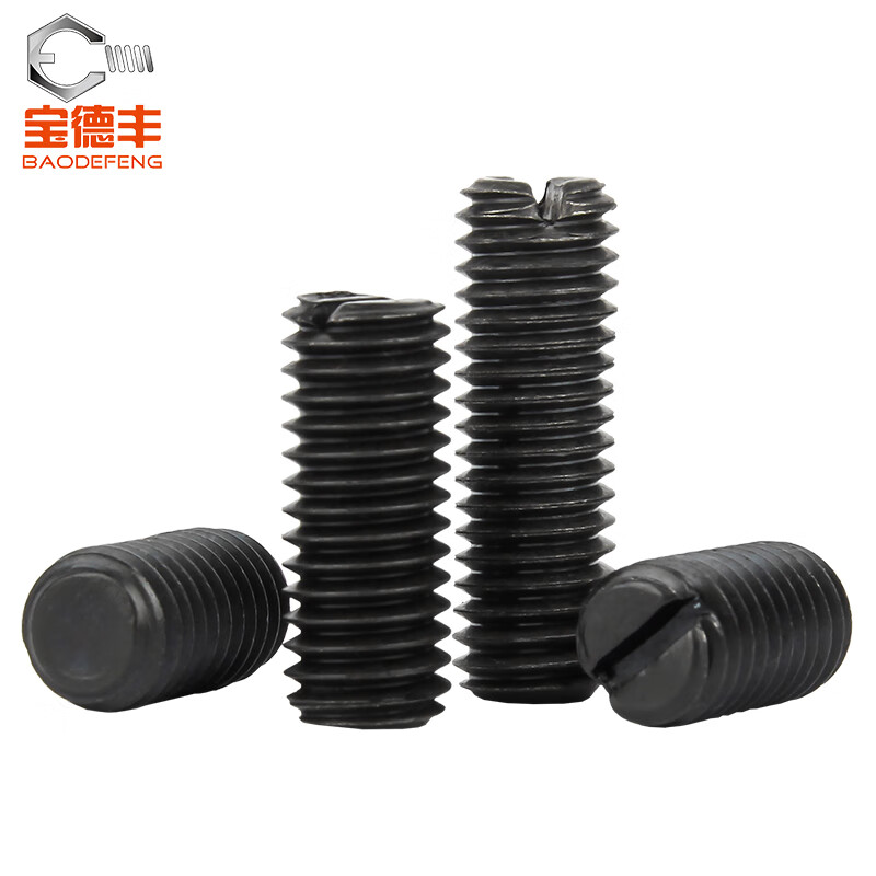 Baodefeng 4.8 grade iron black flat end set screw GB73 slotted headless machine meter top screw stop screw M3x3 (200 pieces)