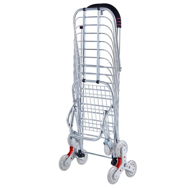 Hasdick Folding Shopping Cart Aluminum Cart Luggage Portable Trailer 4 Wheels HKCX-522