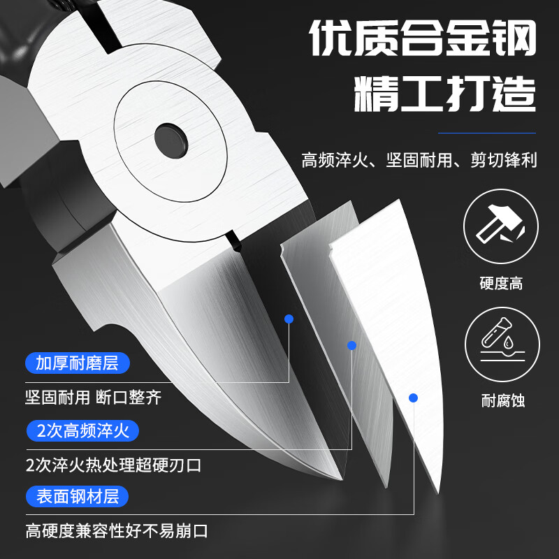 Ruineng water mouth pliers diagonal nose pliers 6-inch model cutting pliers electrician wire cutter industrial grade partial mouth pliers diagonal nose pliers wire cutting pliers