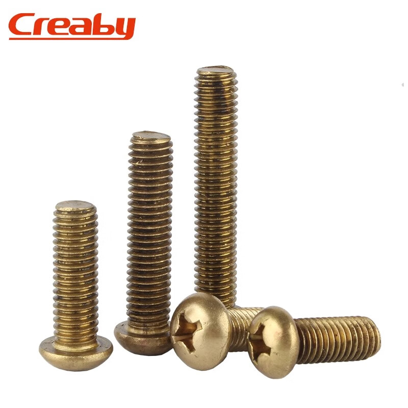 Creaby Brass Cross Round Head Screws Full Copper Pan Head Machine Screw Accessories M4x6 (20 pieces)
