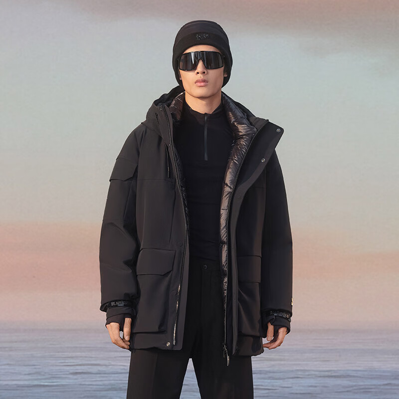 Govan style shell 4.0 five points luxury outdoor goose down jacket men's short down jacket black XL