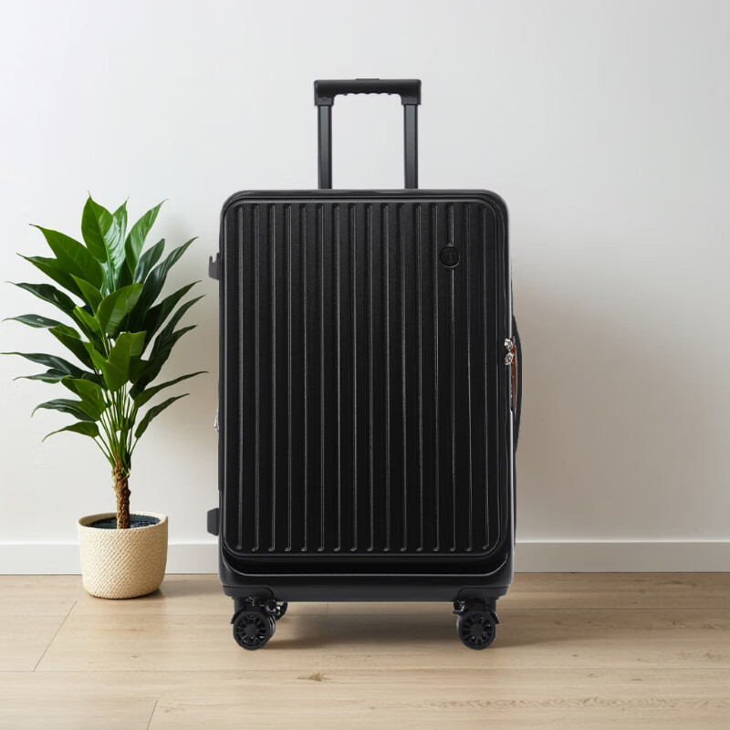 EAZZ Side Opening Cover Luggage Women's Expanded Trolley Case Brake Wheel Suitcase Men's Boarding Case Multifunctional Password Box Gun Gray YKK Zipper + Wet and Dry Separation 24 inches Approximately 26 inches after expansion Need to be checked in