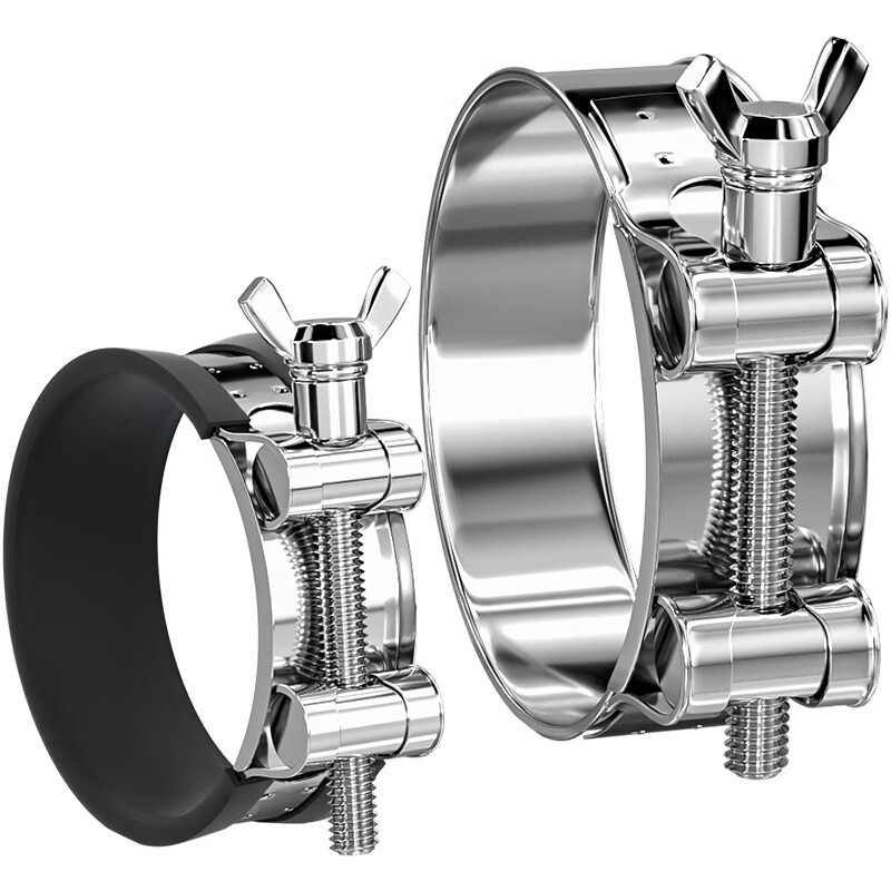 Tianzhuo Hardware 304 stainless steel hand-tightened strong hoop butterfly clamp thickened pipe hoop throat hoop fixed water pipe trachea clamp pipe clamp 140-148mm (diameter) 1 piece