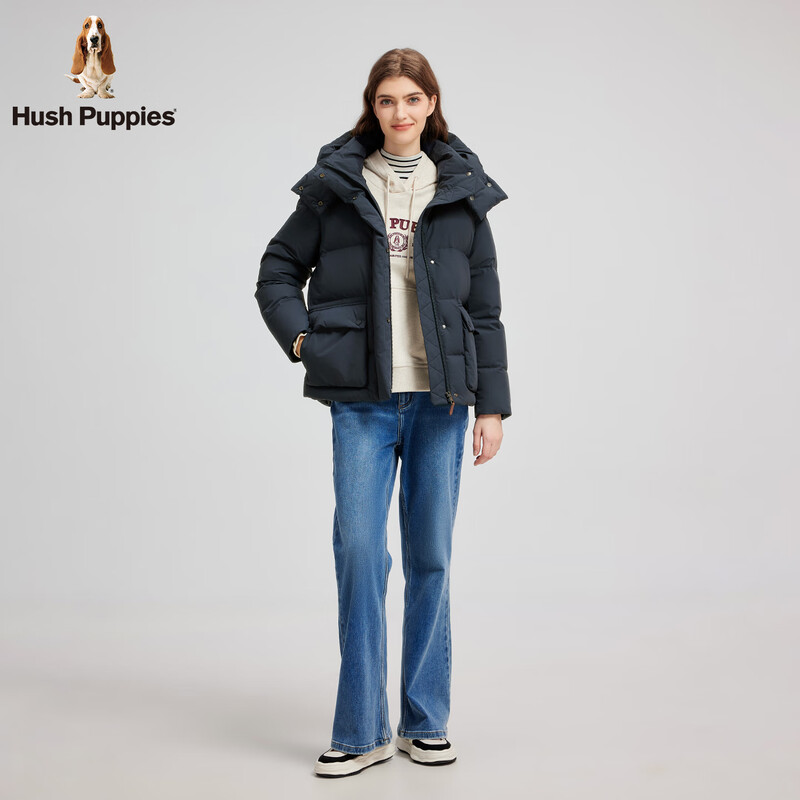 Hush Puppies comfortable and warm women's 2025 winter new fluffy, comfortable and warm comfort down jacket Xuanqinglan M