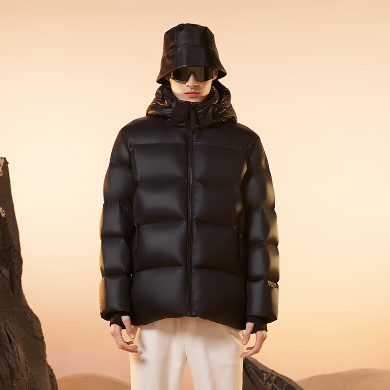 Govan Black Gold Goose Down Jacket Pioneer 2.0 Five-lattice Short Puff Down Jacket Men and Women Same Style Winter Thick Jacket Black 3XL