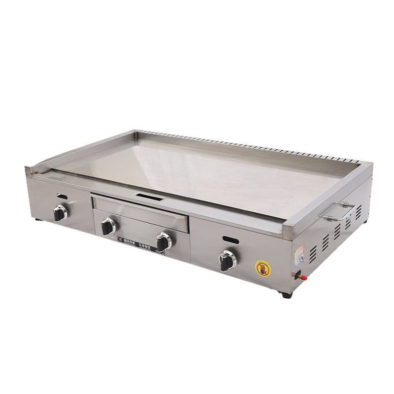 Dekebang's new stainless steel alloy high-end griddle, large oil box, hand-caught cake, egg-filled pancake, grilled cold noodles, fried rice, fried steak burger, electric 85*50 stainless steel alloy griddle plate thickness 10 mm