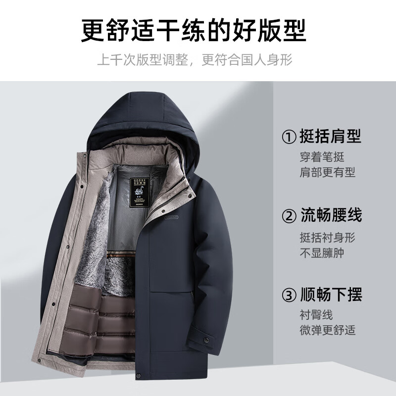 SHANSHAN Shanshan removable hood goose down jacket men's winter thickened casual dad wear warm liner jacket