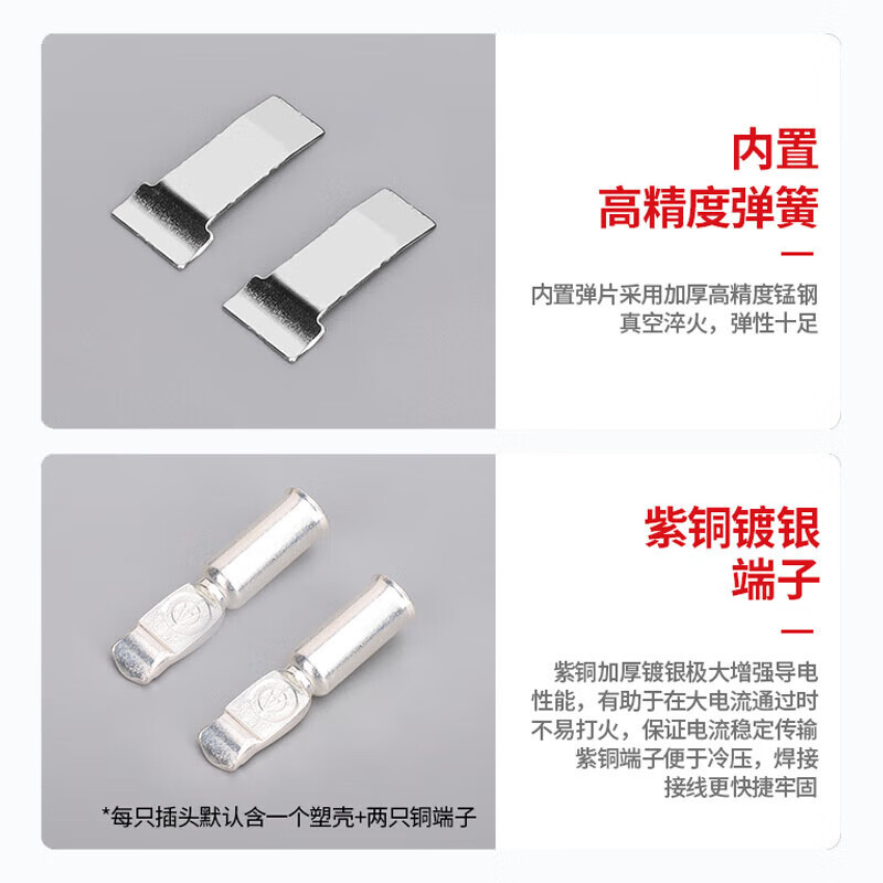 Yougongming high power plug connector is suitable for Anderson plug electric forklift power connector 175A gray plug 1 pair H1003347