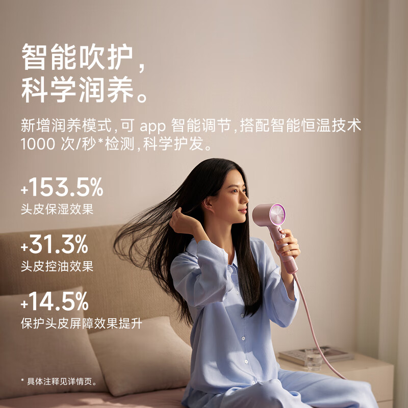 Laifen high-speed hair dryer Swift 4 (standard version) quick-drying household hair dryer negative ion hair care New Year gift national subsidy pink