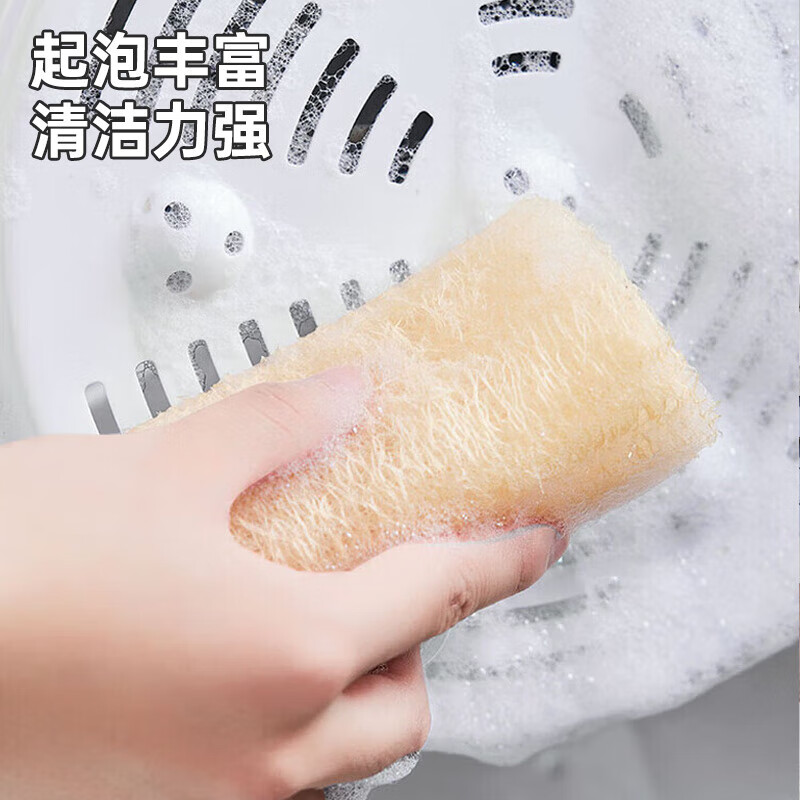 MAXCOOK dishwashing pot brush, loofah pulp brushing dishes and pots, kitchen sink and stove cleaning brush, loofah 3 pieces MCPJ5159