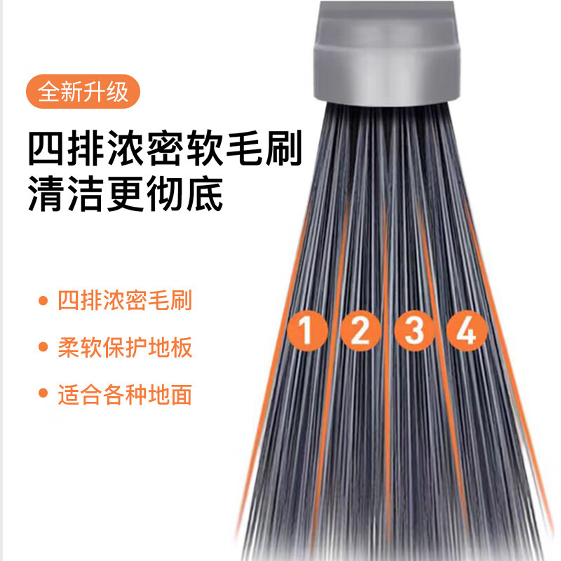 Mandelai broom soft broom sweeping broom hair sweeping water sweeping dust plastic broom single high-grade gray