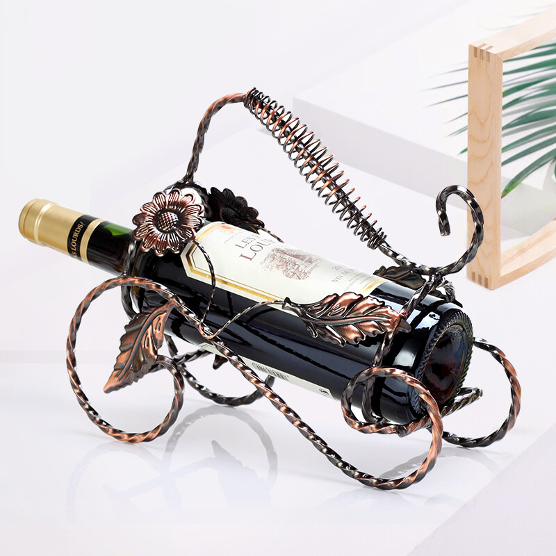 KANGZHIRUN Iron Wine Rack Creative Wine Rack Red Wine Rack Ornaments Fashion Home Decor Iron Wine Bottle Rack Display Rack Cupid Gold
