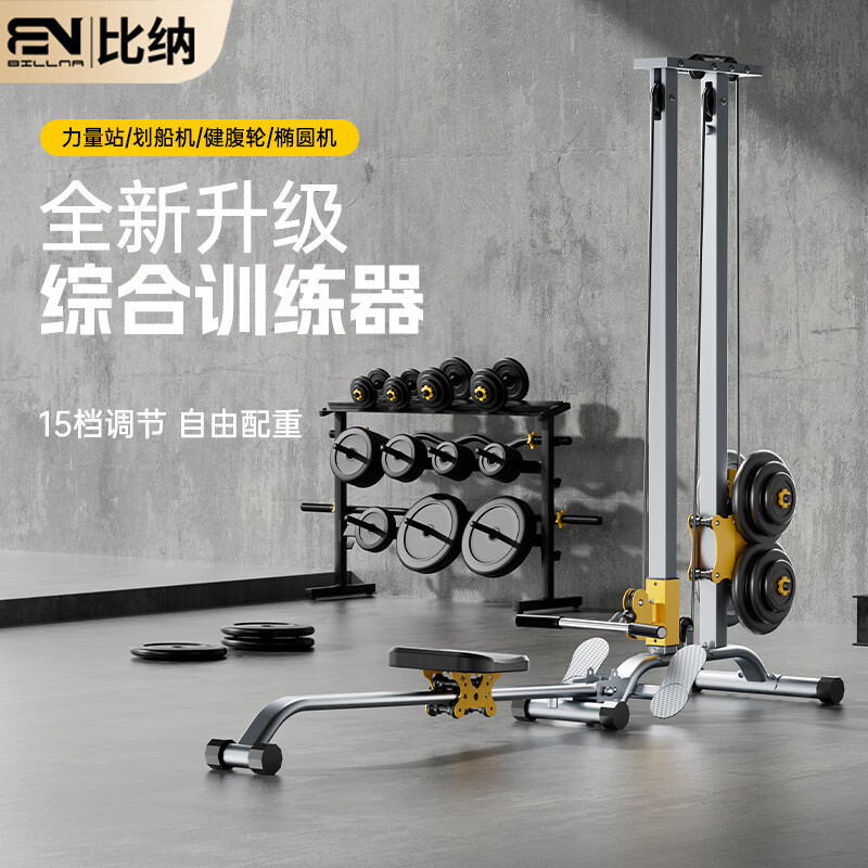 Bina Dumbbell Rowing Machine Indoor Training Foldable Strength Trainer Comprehensive Trainer Fitness Equipment Home Silver Basic Model Ordinary Express