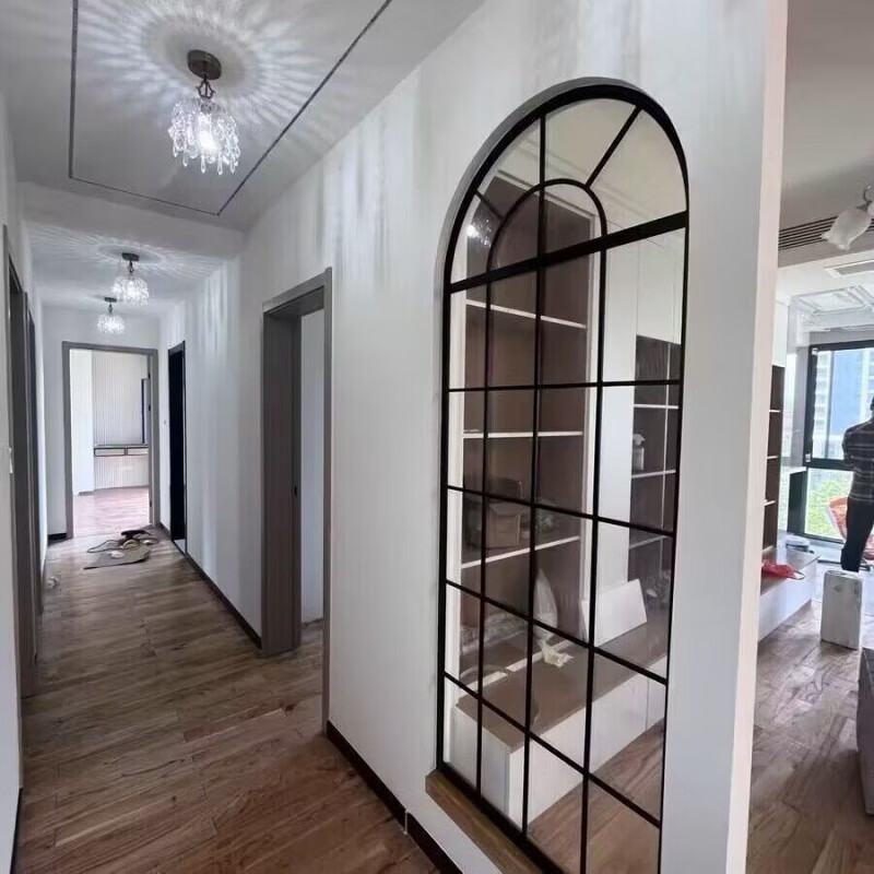 Yaotian American retro iron false windows indoor loft decoration fixed entrance Changhong glass partition arched window customization Please contact customer service for size and color customization