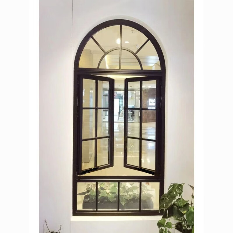 Vinoa French iron retro casement window restaurant cafe arched floor-to-ceiling window indoor study attic window customization width 100 height 170 with glass