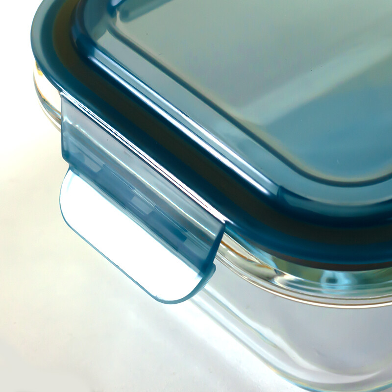 Leweishi high boron glass lunch box, microwaveable lunch box, lunch box, refrigerator lunch box, Lexian integrated lid, 1040ml, large size
