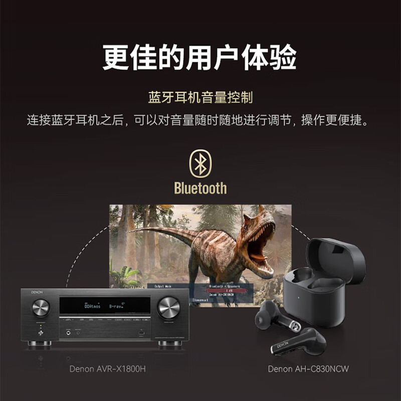 Denon (DENON) AVR-X1800H National Subsidy 7.2 Channel Home Theater Amplifier 8K HD Amplifier Receiver Dolby Atmos Voice Control to Enjoy Music AVR-X1800H (New Product)