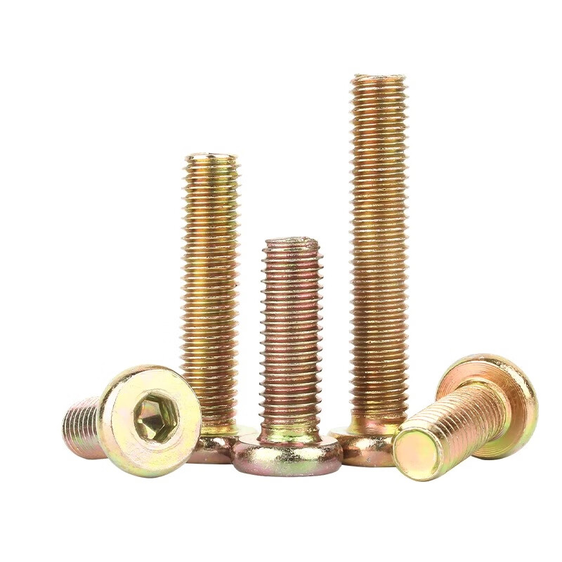 Creaby furniture screws flat round head hexagon socket screws crib cabinets tables and chairs fixed links screws and bolts M6x12 (50 pcs)