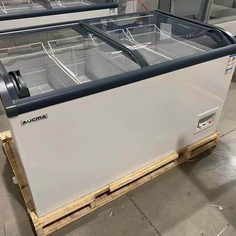 AUCMA commercial ultra-large capacity combination display cabinet supermarket freezer island cabinet quick-frozen-24 seafood cold drinks prepared dishes dumplings horizontal single temperature freezer automatic defrost straight cabinet 800 liters 2155*861*860