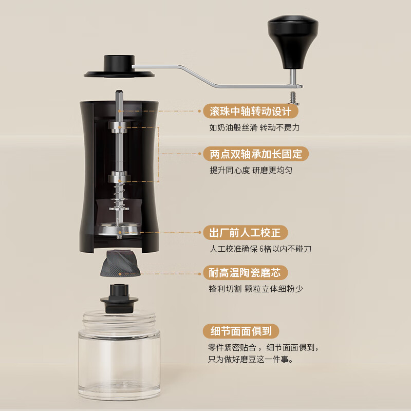 Circle joy hand grinder coffee bean grinder hand grinder portable coffee machine grinder automatic grinder purple