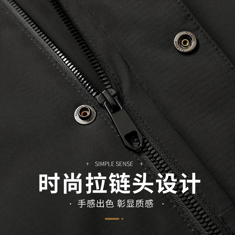 Flying in the snow down jacket for men with removable liner and removable hood, one-piece, three-wear warm jacket for men, khaki 185/XXL