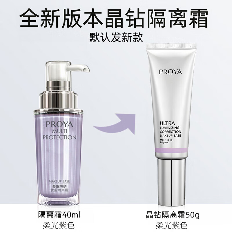 PROYA Multi-Protective Makeup Pre-Makeup Isolation Cream Crystal Diamond Repair Isolation Milk Soft Purple Upgrade 50g Gift Pack