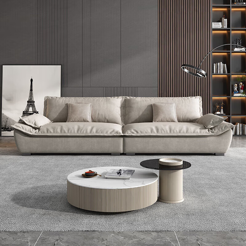 Zuoyue technology cloth sofa small apartment living room light luxury straight sofa simple small sofa cloud apartment sofa three-person