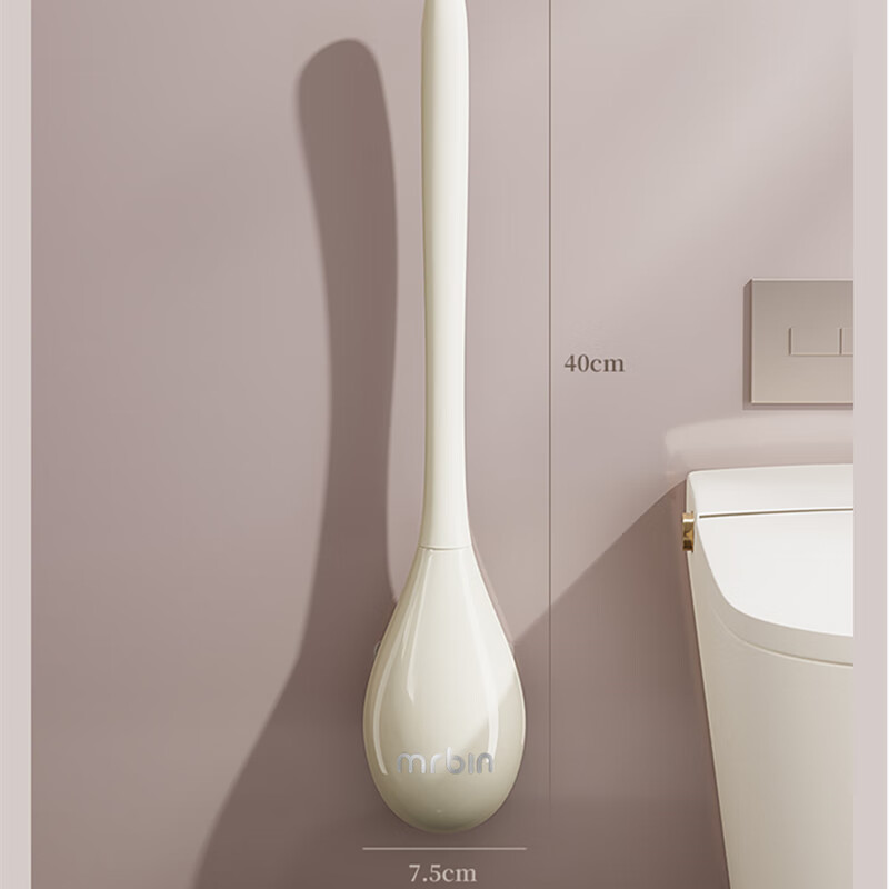 Mr.Bin punch-free toilet brush for home wall-mounted toilet special brush without dead corners and gaps to clean the bathroom artifact clean set water droplet toilet brush combination | two pieces in total