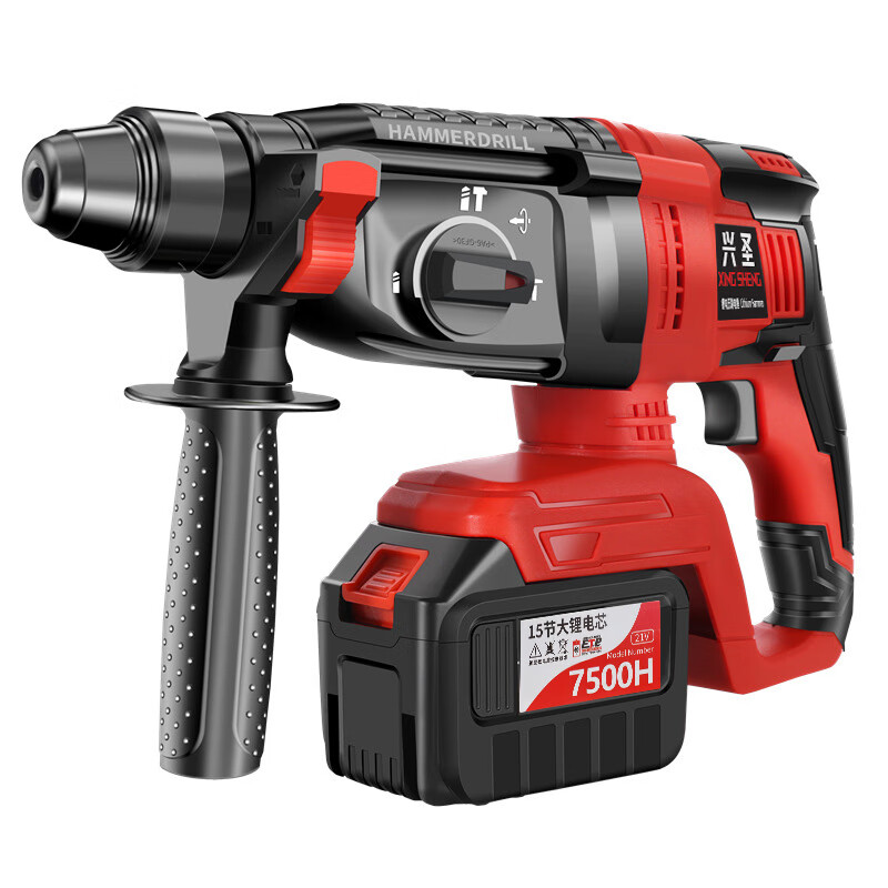Xingsheng High Power Brushless Rechargeable Electric Hammer Lithium Electric Impact Drill Concrete Electric Drill Multifunctional Heavy Duty Household Electric Pickaxe Three Uses Brushless Heavy Duty Industrial Three Uses 15 Sections Two Electricity + Accessories