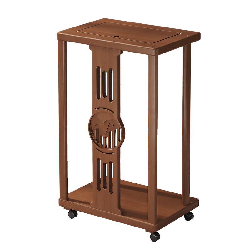 Sizhuge household tea table, removable tea bar, coffee table, kettle, integrated bucket rack, tea cabinet, small tea table, side cabinet, side cabinet, brown square tea table (simple model) + glass appliance combination