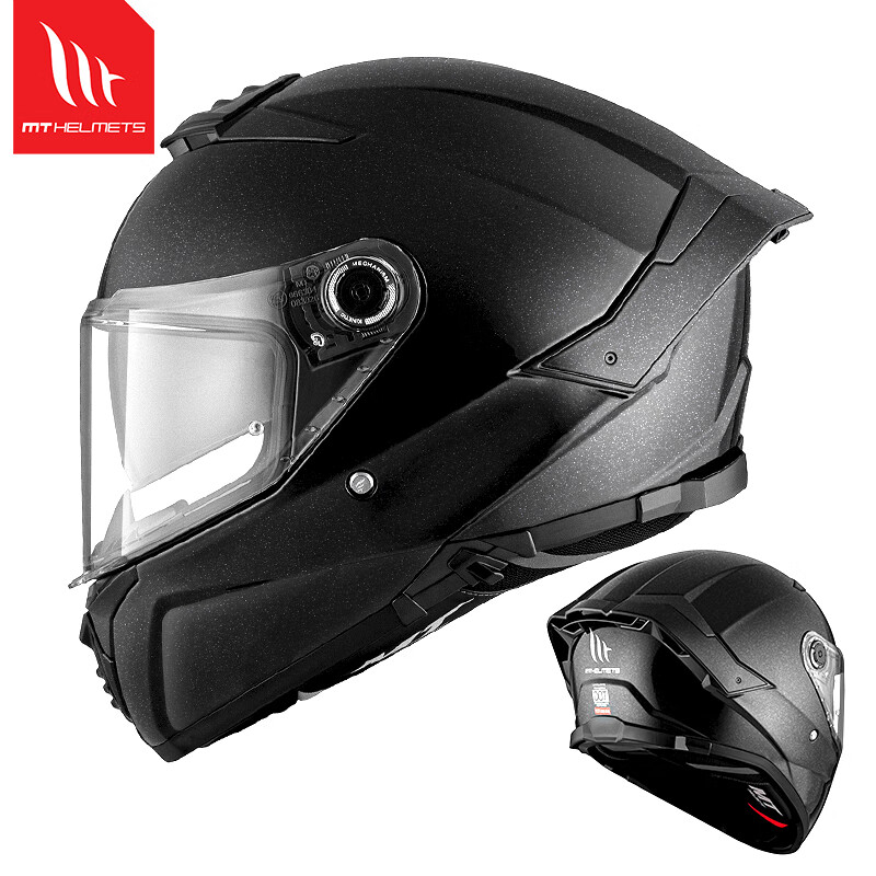 MT HELMETS helmet Spanish MT Thor 4 helmet men's winter large tail motorcycle helmet women's all-season dual-lens full-face helmet flash black (default transparent mirror) XL (recommended 57-58)