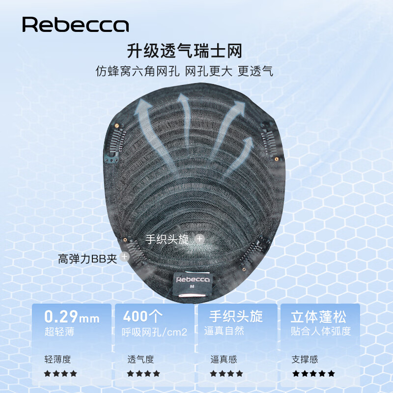 Rebecca wig men's wig piece on top of head to increase hair volume invisible and traceless front thorn men's hair piece replacement piece dark black